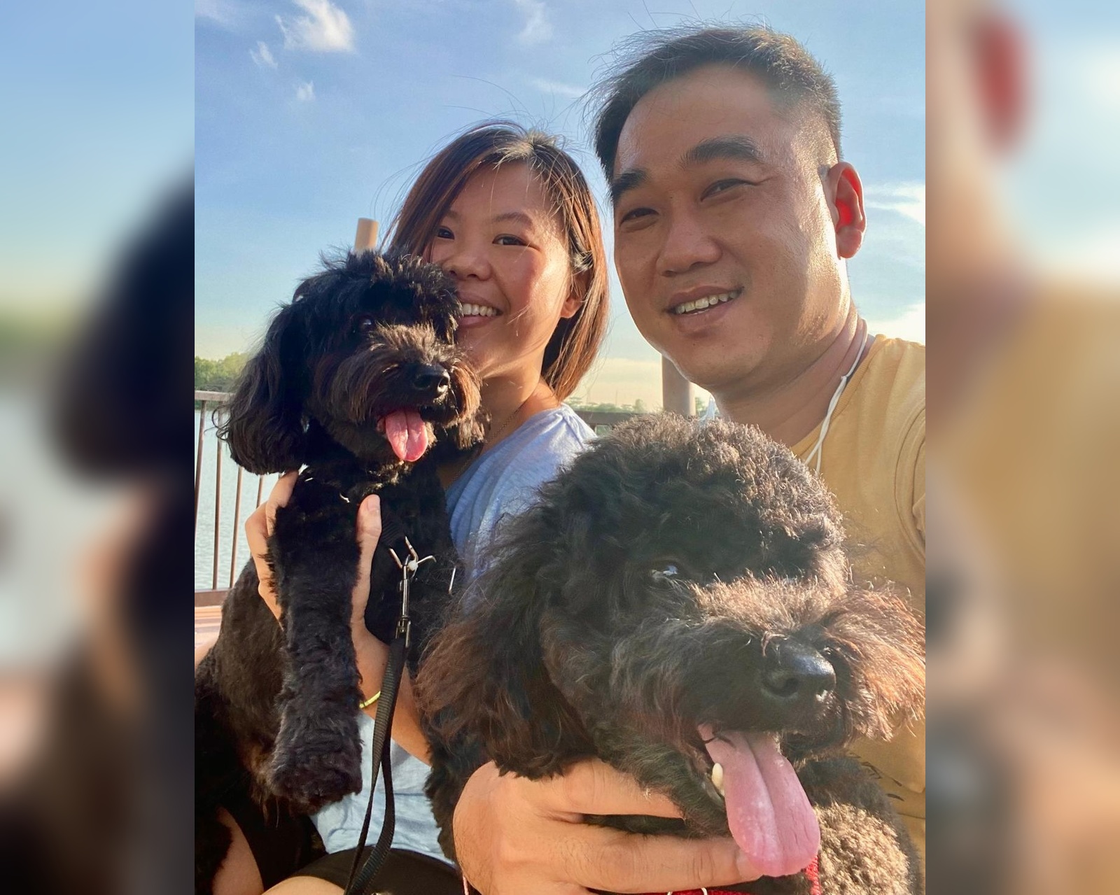 TinkerTaro founder with dogs and silver nose-print keepsakes